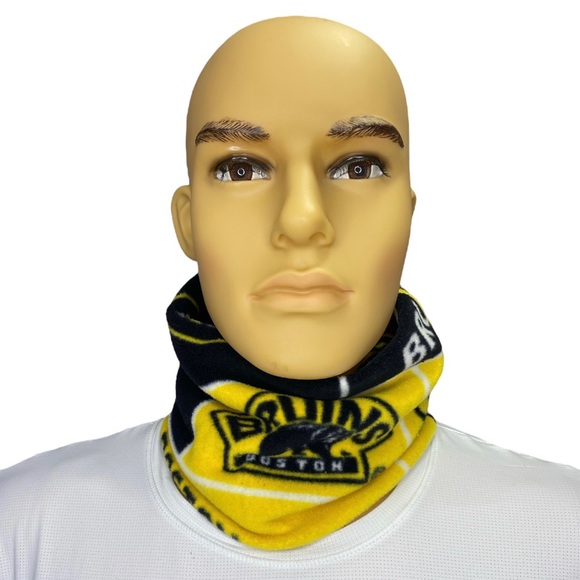 NHL Boston Bruins Unisex Yellow Black Gator Neck Scarf Fleece Hockey Sports - Picture 4 of 4